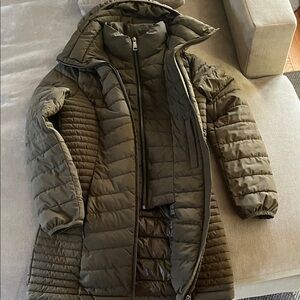 DKNY Olive Green Puffer Coat